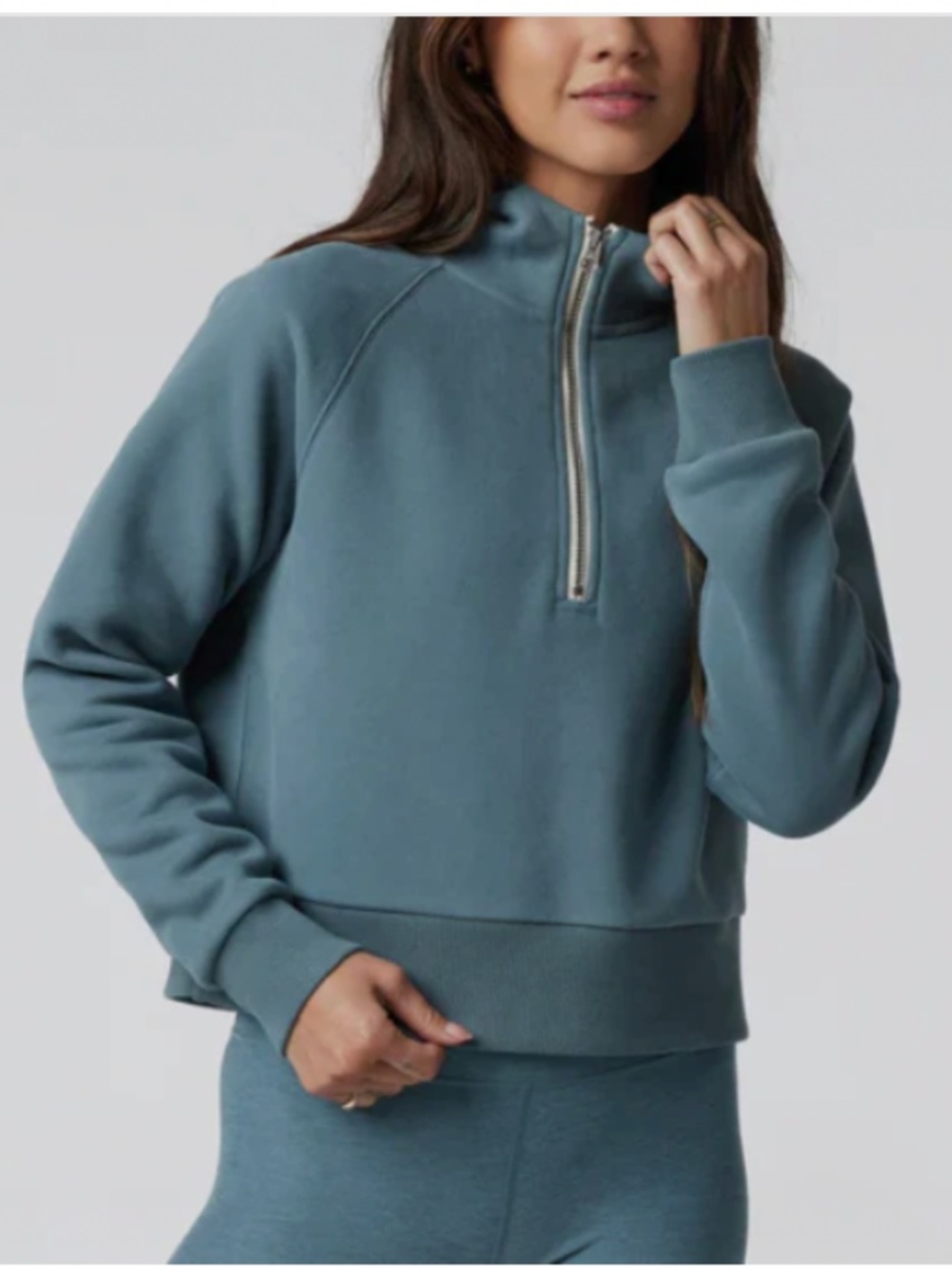 Vuori Womens Restore Half Zip Hoodie LIGHT HEATHER GRAY Size S